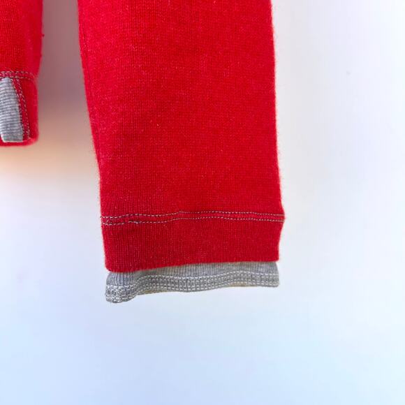 Brunello Cucinelli V-Neck Sporty Preppy Cashmere Sweater Red Gray Jumper Small - Picture 5 of 8